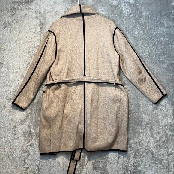 White + Warren Shawl Collar‎ Sweater Coat Large Modern Timeless Chic Effortless - Picture 4 of 7